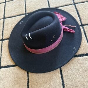 Black Hat with Pink Band